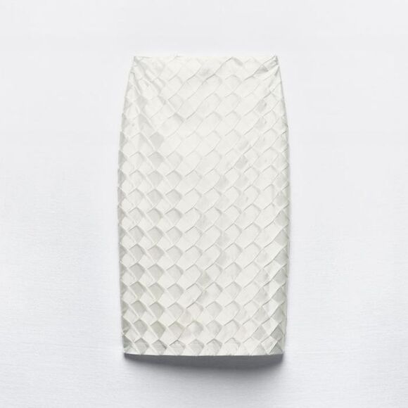 SET ZARA DIAMOND SATIN EFFECT MIDI SKIRT AND TOP - Picture 7 of 11